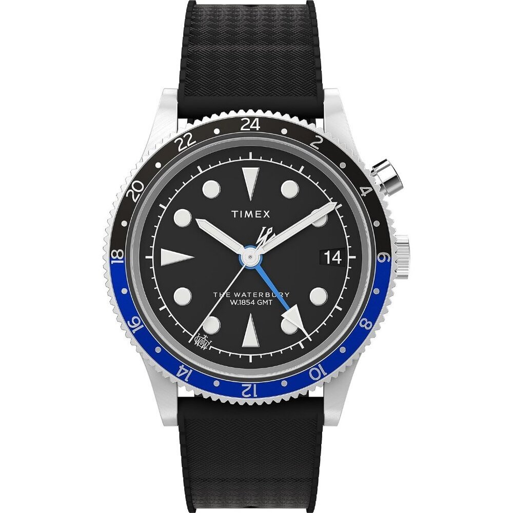 Men’s Black-Blue Stainless Steel Analog Stylish Comfortable Buckle Wrist Watch